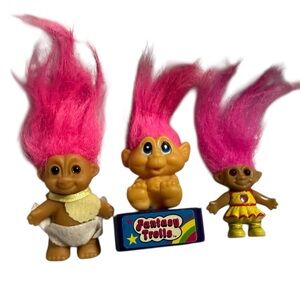 Vintage Troll Lot Pink Hair Fantasy Trolls Stamp Ace Russ